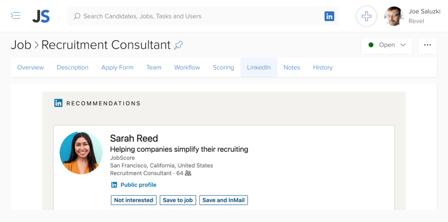Have LinkedIn automatically generate candidate recommendations for your jobs