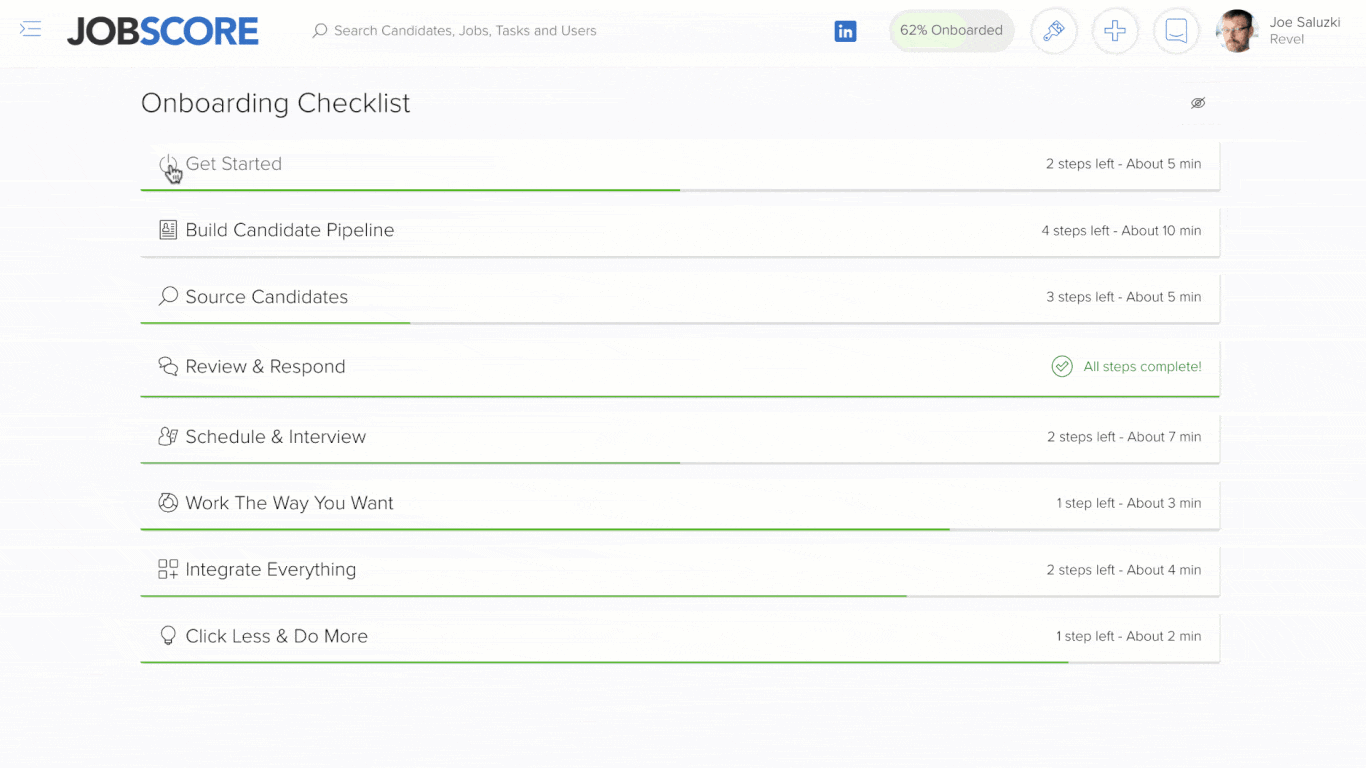 User onboarding checklists show users what to do next