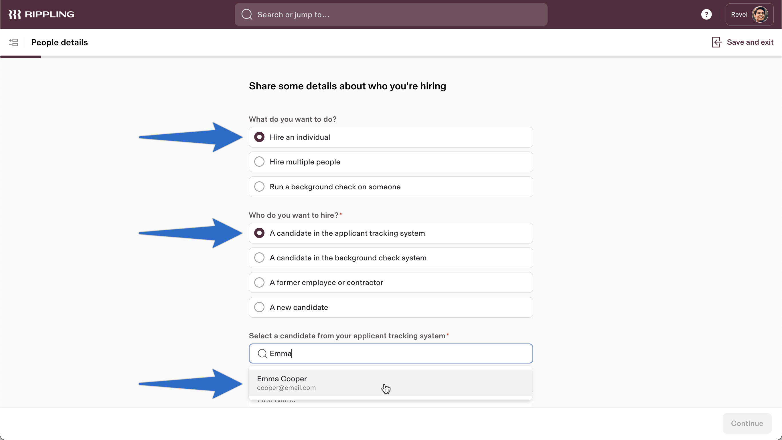 Continue onboarding candidates in Rippling